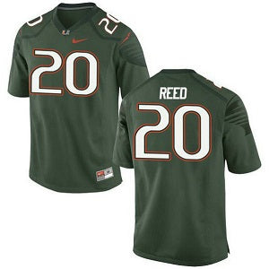 Miami Hurricanes Ed Reed #20 Green College Jersey