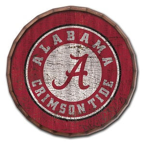 Alabama Crimson Tide --- Crackle Finish Barrel Top Sign