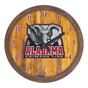 Alabama Crimson Tide (Al logo) --- Faux Barrel Top Wall Clock