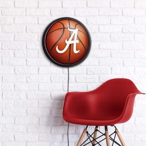 Alabama Crimson Tide (basketball) --- Round Slimline Lighted Wall Sign