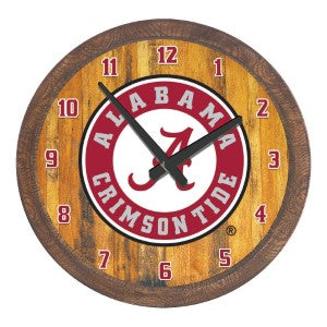 Alabama Crimson Tide (seal) --- Faux Barrel Top Wall Clock
