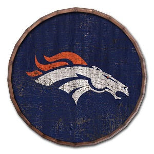 Denver Broncos --- Crackle Finish Barrel Top Sign