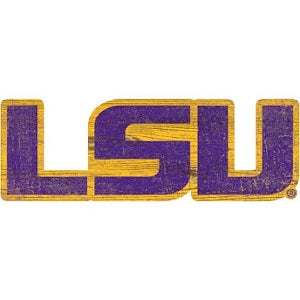 LSU Tigers --- Distressed Logo Cutout Sign