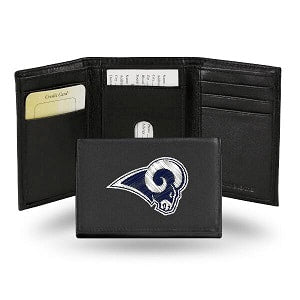 Los Angeles Rams --- Black Leather Trifold Wallet