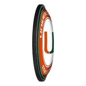 Miami Hurricanes --- Round Slimline Lighted Wall Sign