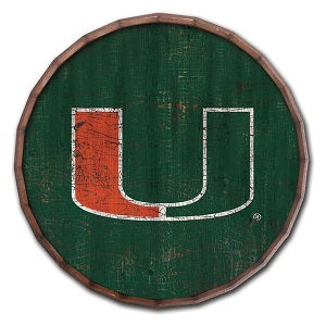 Miami Hurricanes --- Crackle Finish Barrel Top Sign