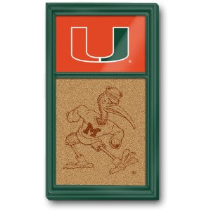 Miami Hurricanes (green-orange) --- Dual Logo Cork Note Board