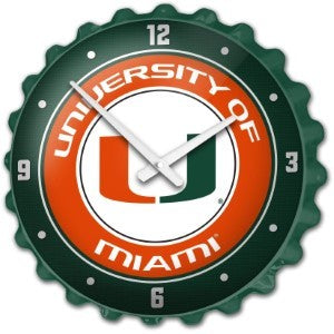 Miami Hurricanes (green) --- Bottle Cap Wall Clock