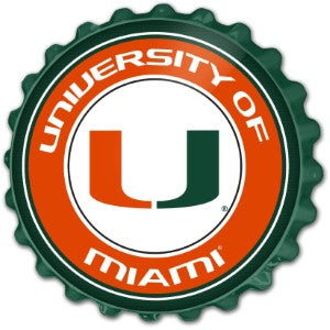 Miami Hurricanes (green) --- Bottle Cap Wall Sign