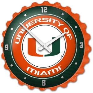 Miami Hurricanes (orange) --- Bottle Cap Wall Clock