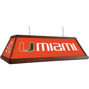 Miami Hurricanes (orange) --- Premium Wood Pool Table Light