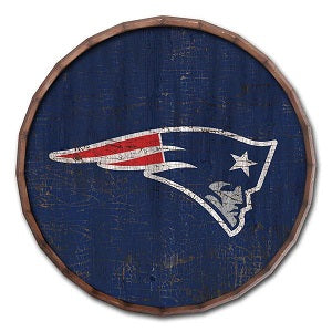 New England Patriots --- Crackle Finish Barrel Top Sign