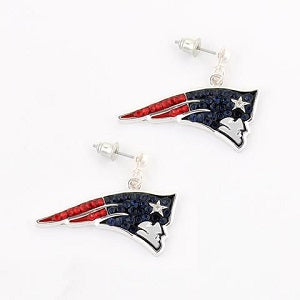 New England Patriots --- Crystal Logo Earrings