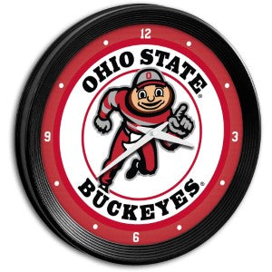 Ohio State Buckeyes --- Ribbed Frame Wall Clock