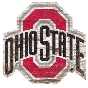 Ohio State Buckeyes --- Distressed Logo Cutout Sign