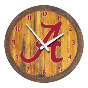 Alabama Crimson Tide --- Faux Barrel Top Wall Clock