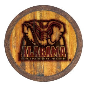 Alabama Crimson Tide (branded Al logo) --- Faux Barrel Top Sign