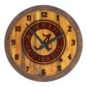 Alabama Crimson Tide (branded seal) --- Faux Barrel Top Wall Clock