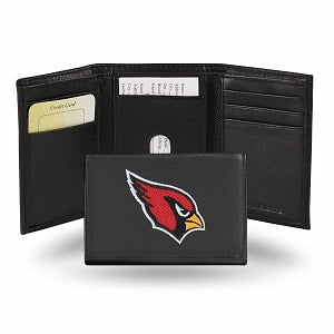 Arizona Cardinals --- Black Leather Trifold Wallet