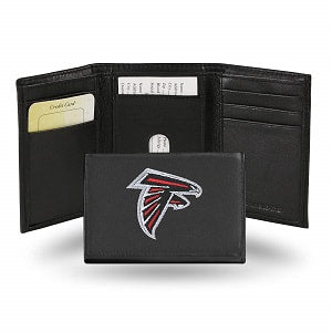 Atlanta Falcons --- Black Leather Trifold Wallet