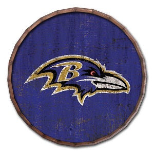 Baltimore Ravens --- Crackle Finish Barrel Top Sign