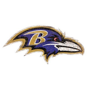 Baltimore Ravens --- Distressed Logo Cutout Sign