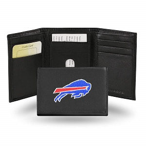 Buffalo Bills --- Black Leather Trifold Wallet