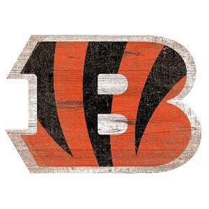 Cincinnati Bengals --- Distressed Logo Cutout Sign