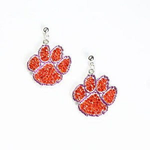 Clemson Tigers --- Crystal Logo Earrings