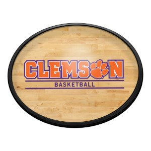 Clemson Tigers (hardwood) --- Oval Slimline Lighted Wall Sign