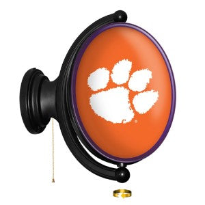 Clemson Tigers (orange) --- Original Oval Rotating Lighted Wall Sign