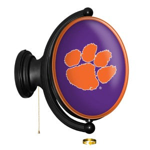 Clemson Tigers (purple) --- Original Oval Rotating Lighted Wall Sign