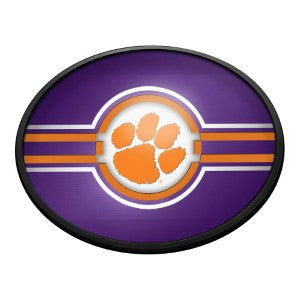 Clemson Tigers (purple) --- Oval Slimline Lighted Wall Sign