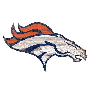 Denver Broncos --- Distressed Logo Cutout Sign