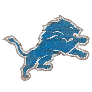Detroit Lions --- Distressed Logo Cutout Sign