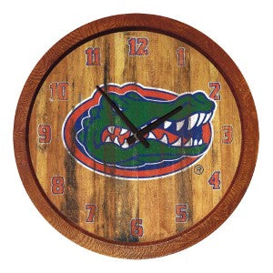 Florida Gators (weathered) --- Faux Barrel Top Wall Clock