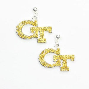 GA Tech Yellow Jackets --- Crystal Logo Earrings