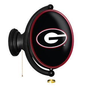 Georgia Bulldogs (black) --- Original Oval Rotating Lighted Wall Sign