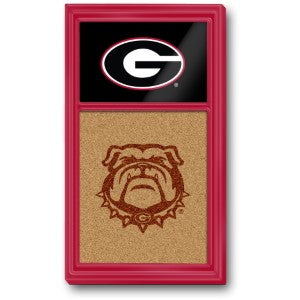 Georgia Bulldogs (red-black) --- Dual Logo Cork Note Board