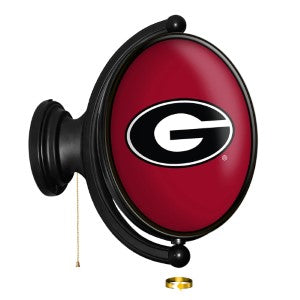 Georgia Bulldogs (red) --- Original Oval Rotating Lighted Wall Sign
