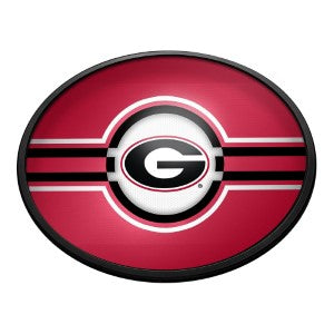 Georgia Bulldogs (red) --- Oval Slimline Lighted Wall Sign