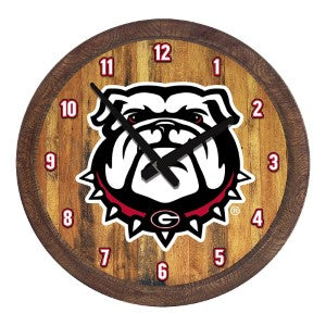 Georgia Bulldogs (uga) --- Faux Barrel Top Wall Clock