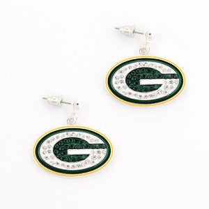Green Bay Packers --- Crystal Logo Earrings