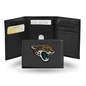 Jacksonville Jaguars --- Black Leather Trifold Wallet