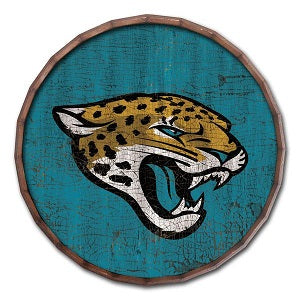 Jacksonville Jaguars --- Crackle Finish Barrel Top Sign