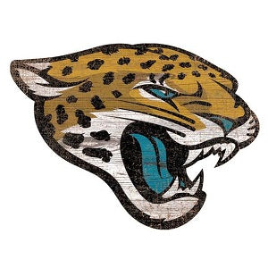 Jacksonville Jaguars --- Distressed Logo Cutout Sign