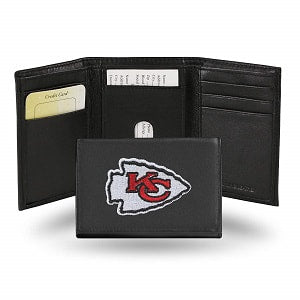 Kansas City Chiefs --- Black Leather Trifold Wallet