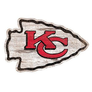 Kansas City Chiefs --- Distressed Logo Cutout Sign
