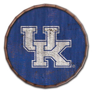 Kentucky Wildcats --- Crackle Finish Barrel Top Sign