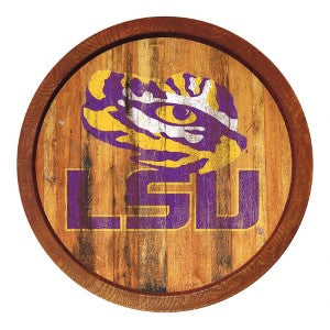 LSU Tigers (weathered) --- Faux Barrel Top Sign